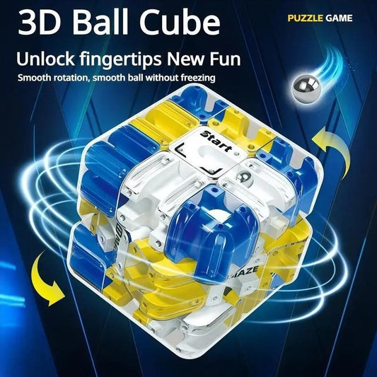 3D Ball Maze Cube Puzzle Educational Logic Cube for Kids Parent Child Battle Game Stress Relief Toy for Logical Thinking Training