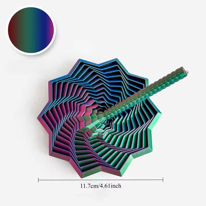 3D Printed Octagonal Fidget Toy Spiral Star Stress Relief Toy Sensory Antistress Geometric Illusion Desktop Ornament Gift