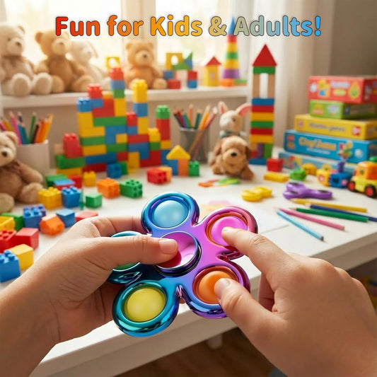 Fidget Toys 3 Pack,Pop Fidget Spinner for Kids & Adults Relieves Stress and Calm Down,Sensory Toys for Kids with Autism ADHD Toys,Valentines Day Gifts