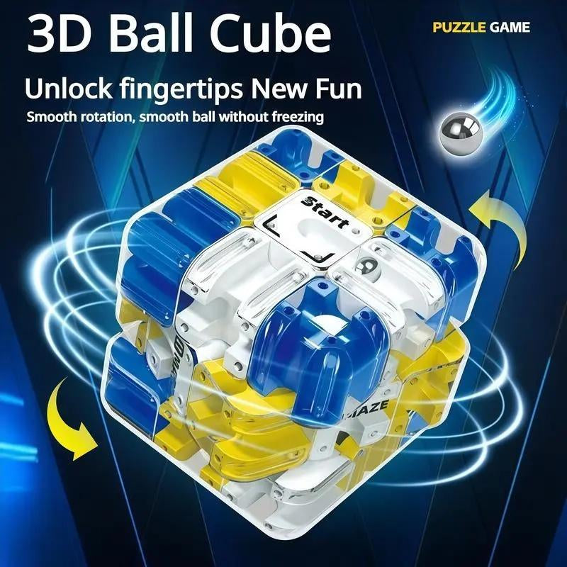 3D Ball Maze Cube Puzzle Educational Logic Cube for Kids Parent Child Battle Game Stress Relief Toy for Logical Thinking Training