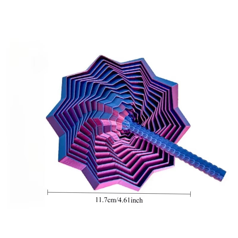 3D Printed Octagonal Fidget Toy Spiral Star Stress Relief Toy Sensory Antistress Geometric Illusion Desktop Ornament Gift