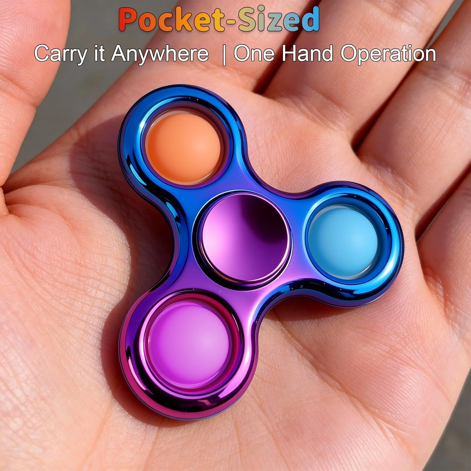 Fidget Toys 3 Pack,Pop Fidget Spinner for Kids & Adults Relieves Stress and Calm Down,Sensory Toys for Kids with Autism ADHD Toys,Valentines Day Gifts