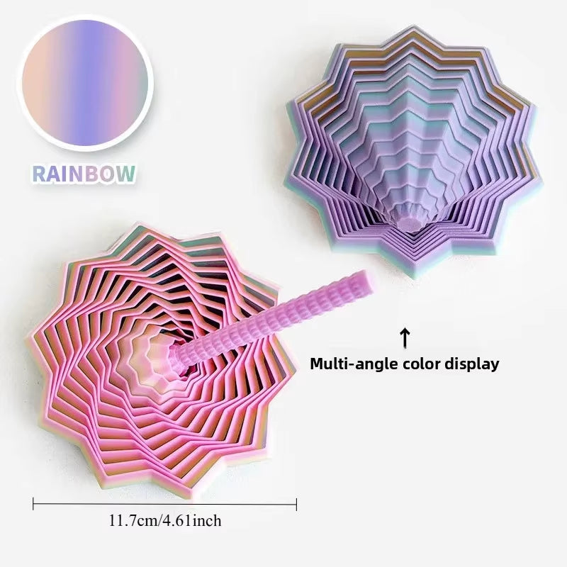 3D Printed Octagonal Fidget Toy Spiral Star Stress Relief Toy Sensory Antistress Geometric Illusion Desktop Ornament Gift