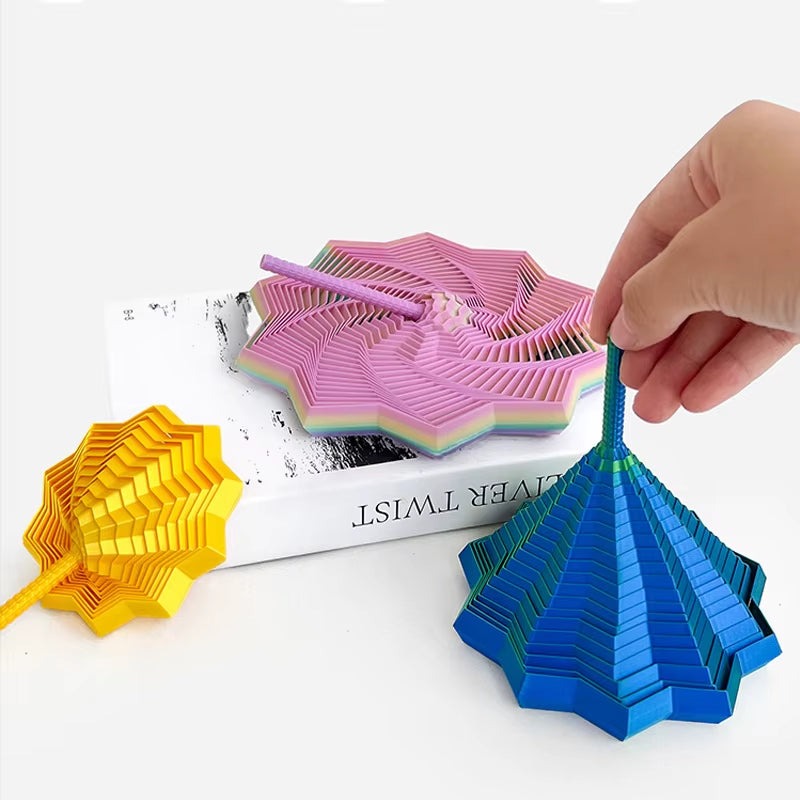 3D Printed Octagonal Fidget Toy Spiral Star Stress Relief Toy Sensory Antistress Geometric Illusion Desktop Ornament Gift