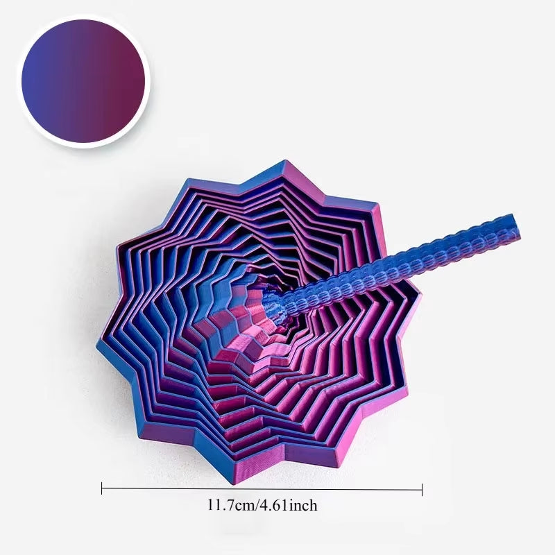 3D Printed Octagonal Fidget Toy Spiral Star Stress Relief Toy Sensory Antistress Geometric Illusion Desktop Ornament Gift