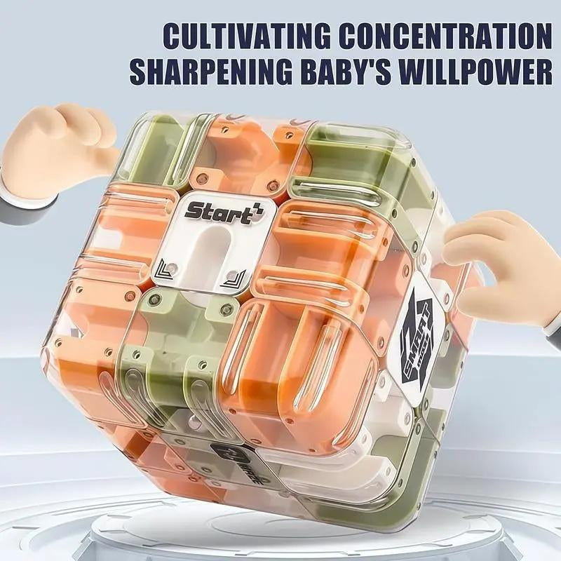 3D Ball Maze Cube Puzzle Educational Logic Cube for Kids Parent Child Battle Game Stress Relief Toy for Logical Thinking Training