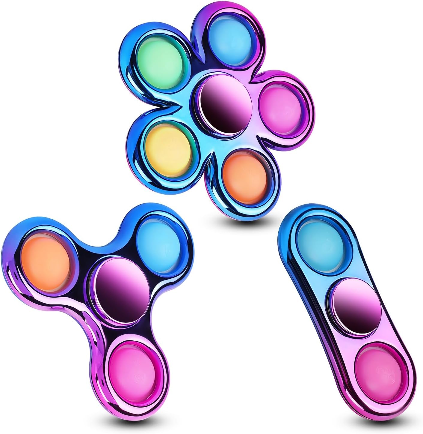 Fidget Toys 3 Pack,Pop Fidget Spinner for Kids & Adults Relieves Stress and Calm Down,Sensory Toys for Kids with Autism ADHD Toys,Valentines Day Gifts
