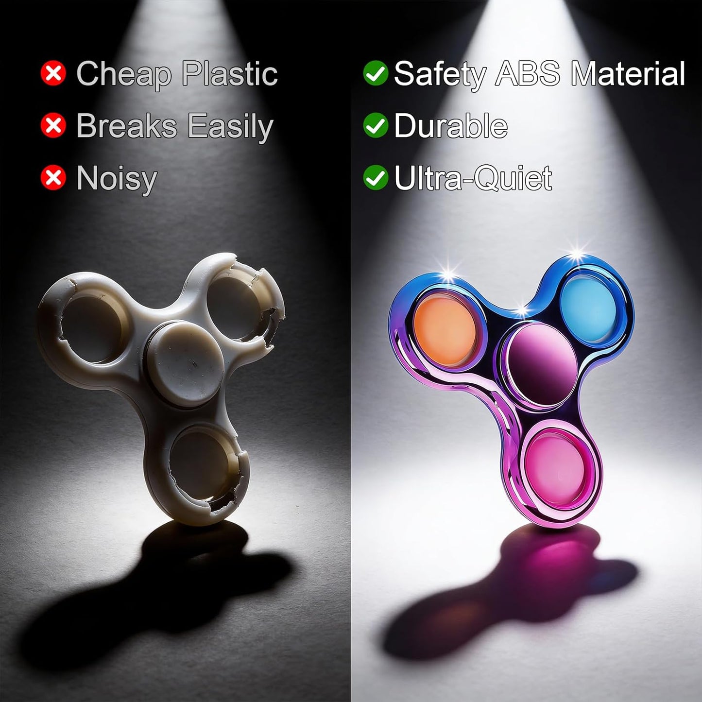 Fidget Toys 3 Pack,Pop Fidget Spinner for Kids & Adults Relieves Stress and Calm Down,Sensory Toys for Kids with Autism ADHD Toys,Valentines Day Gifts